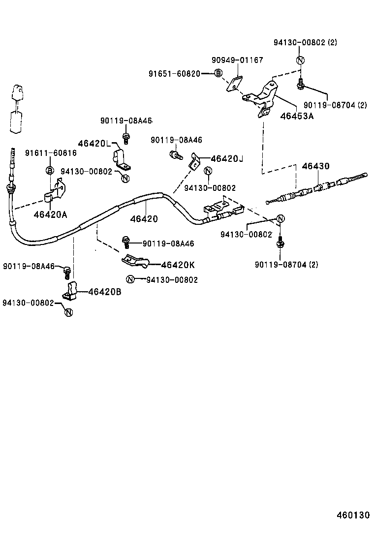  DYNA 200 TOYOACE G25 |  PARKING BRAKE CABLE