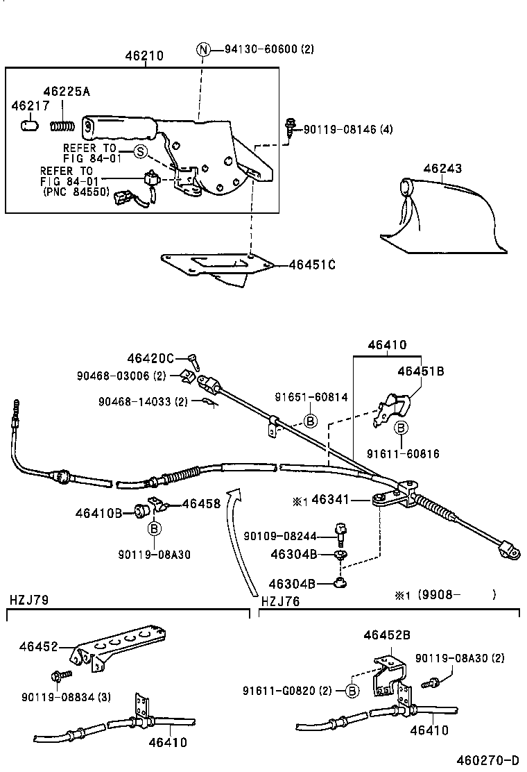  LAND CRUISER S T H T |  PARKING BRAKE CABLE