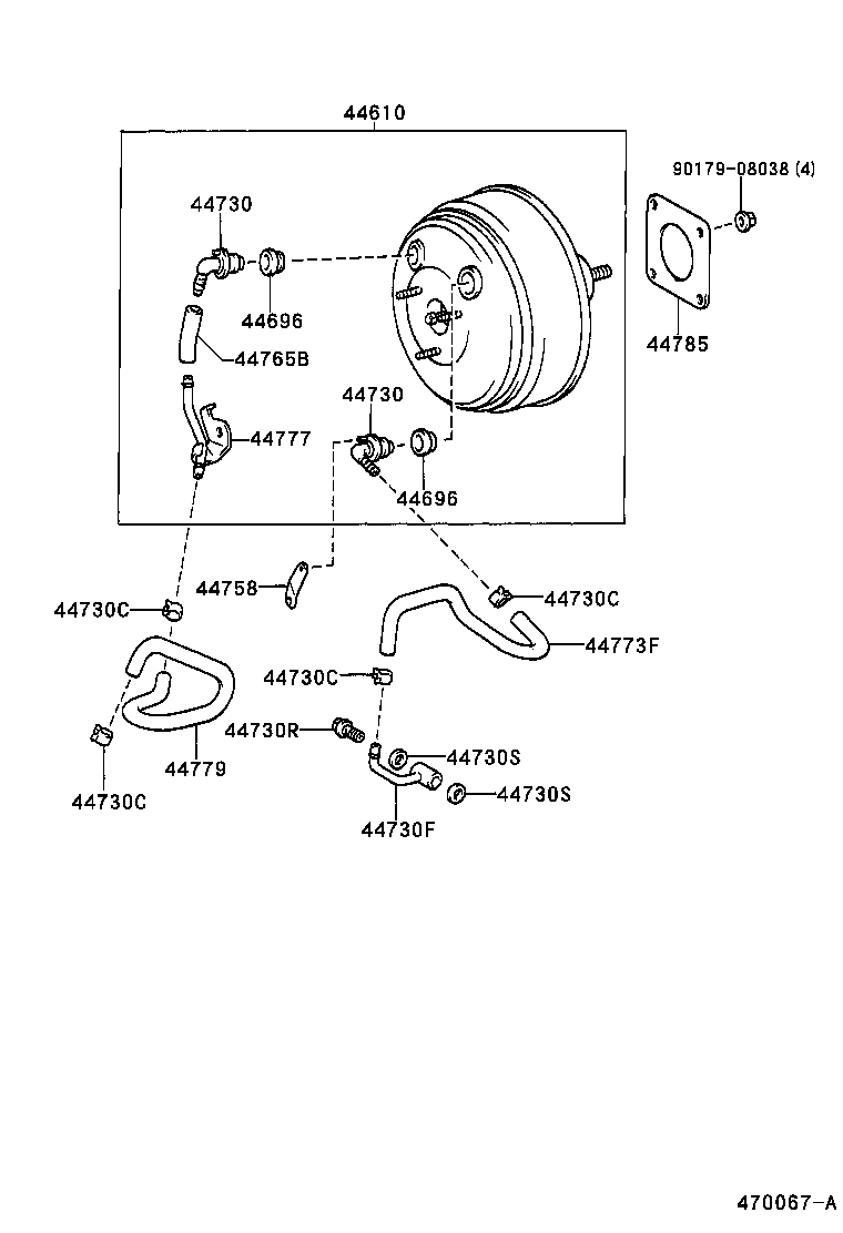  CARINA FF |  BRAKE BOOSTER VACUUM TUBE
