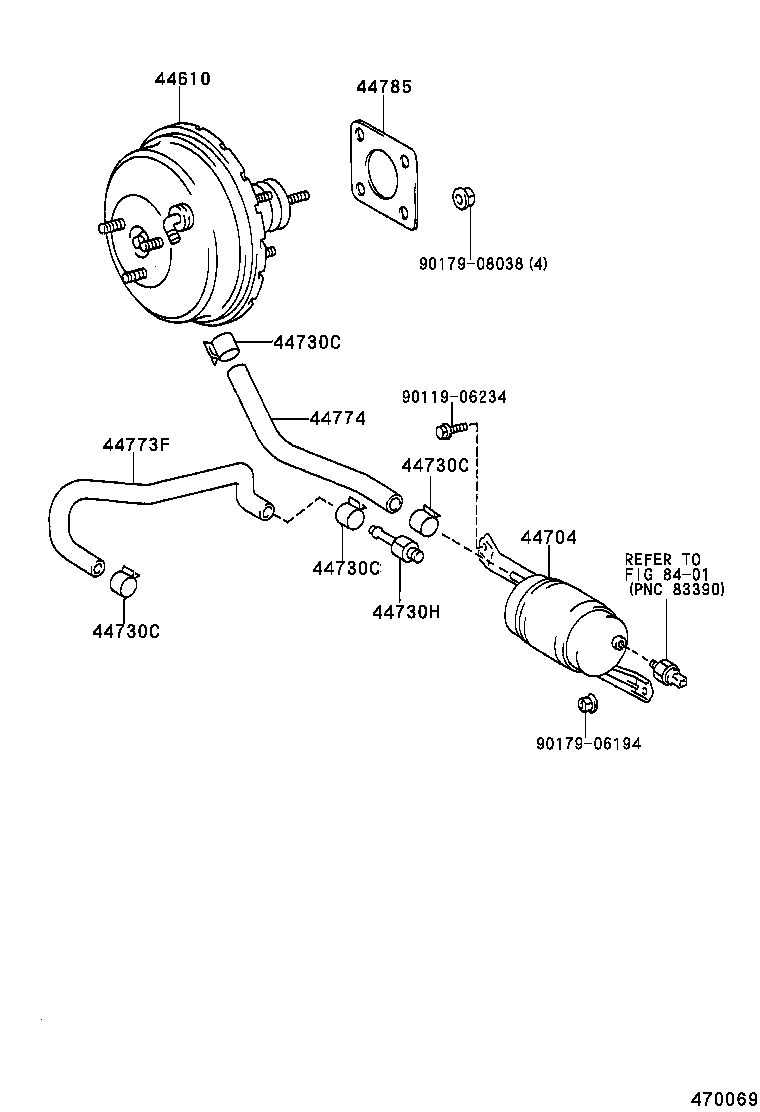  CARINA FF |  BRAKE BOOSTER VACUUM TUBE