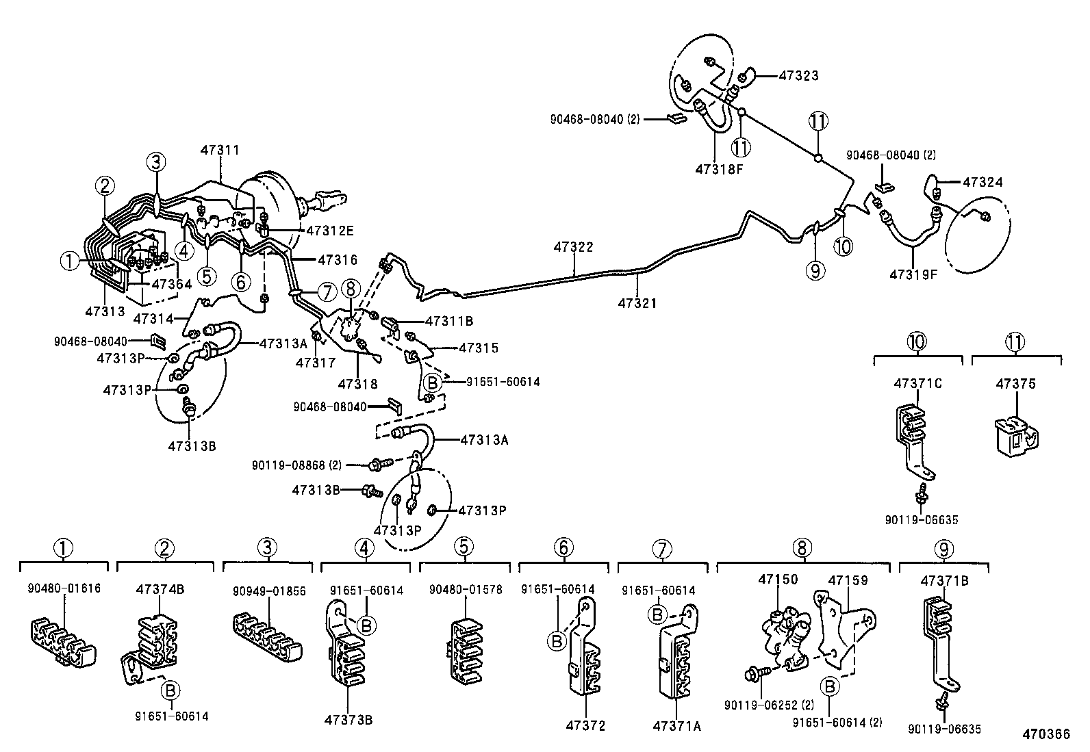  LVN CRE TRN MRN |  BRAKE TUBE CLAMP