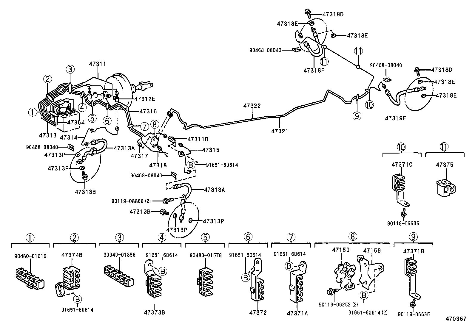  LVN CRE TRN MRN |  BRAKE TUBE CLAMP