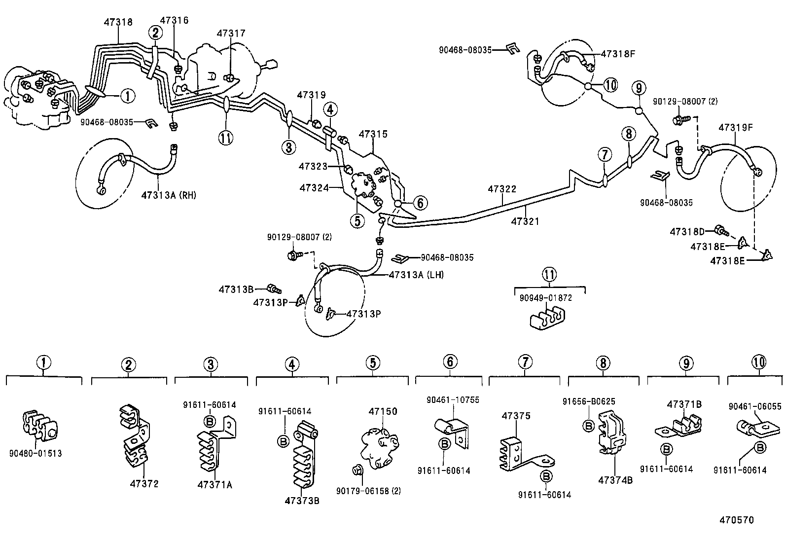  CAMRY VISTA |  BRAKE TUBE CLAMP