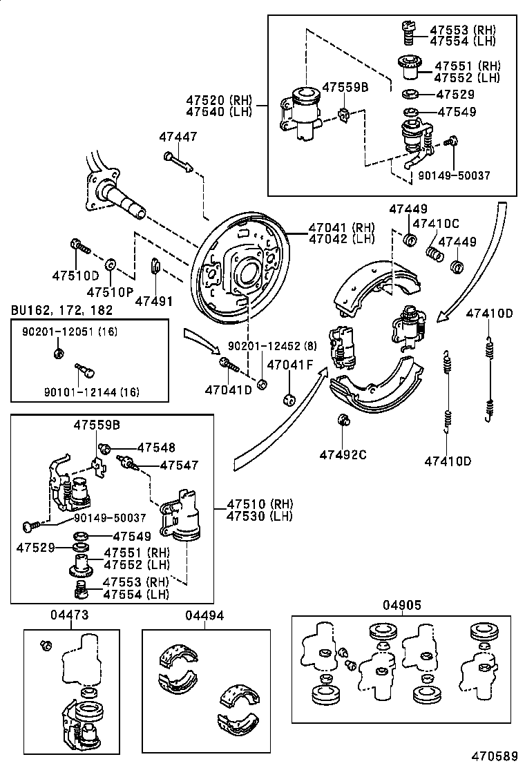  DYNA 200 TOYOACE G25 |  FRONT DRUM BRAKE WHEEL CYLINDER BACKING PLATE