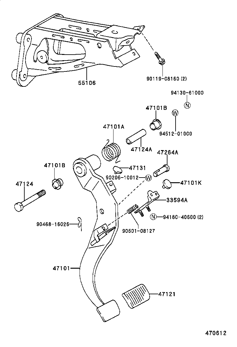  GRANVIA GRAND HIACE |  BRAKE PEDAL BRACKET