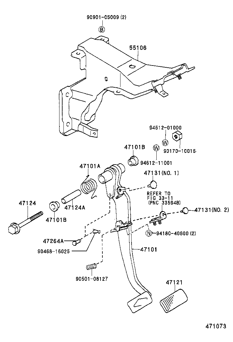  ESTIMA EMINA LUCIDA |  BRAKE PEDAL BRACKET