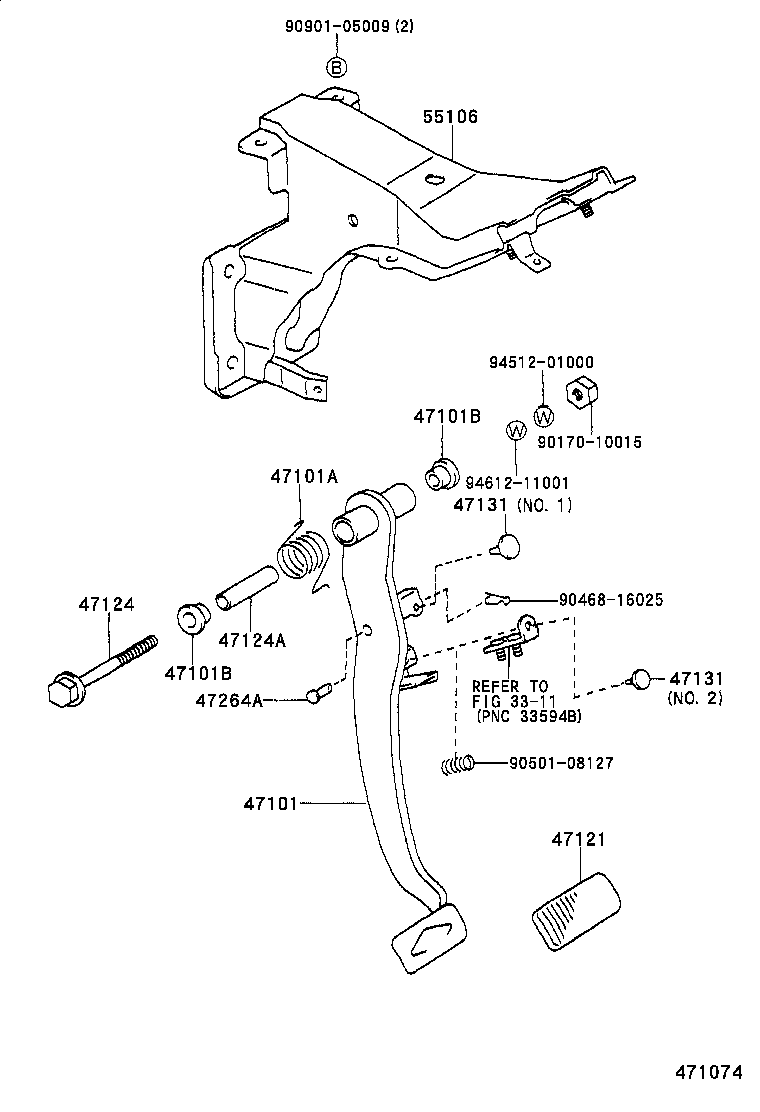  ESTIMA EMINA LUCIDA |  BRAKE PEDAL BRACKET