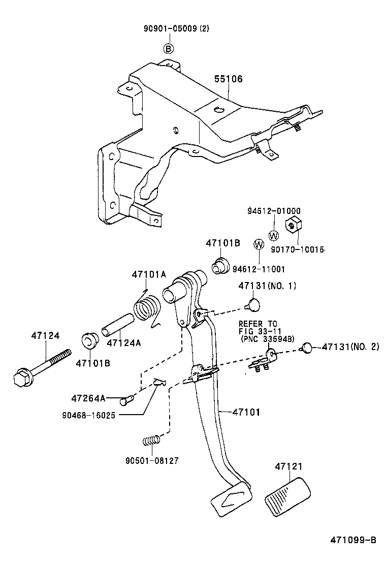  ESTIMA |  BRAKE PEDAL BRACKET