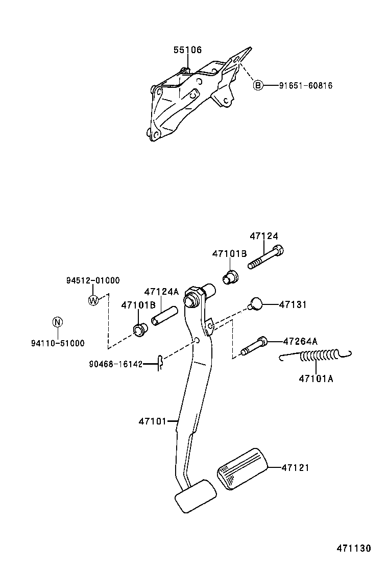  SPRINTER CARIB |  BRAKE PEDAL BRACKET