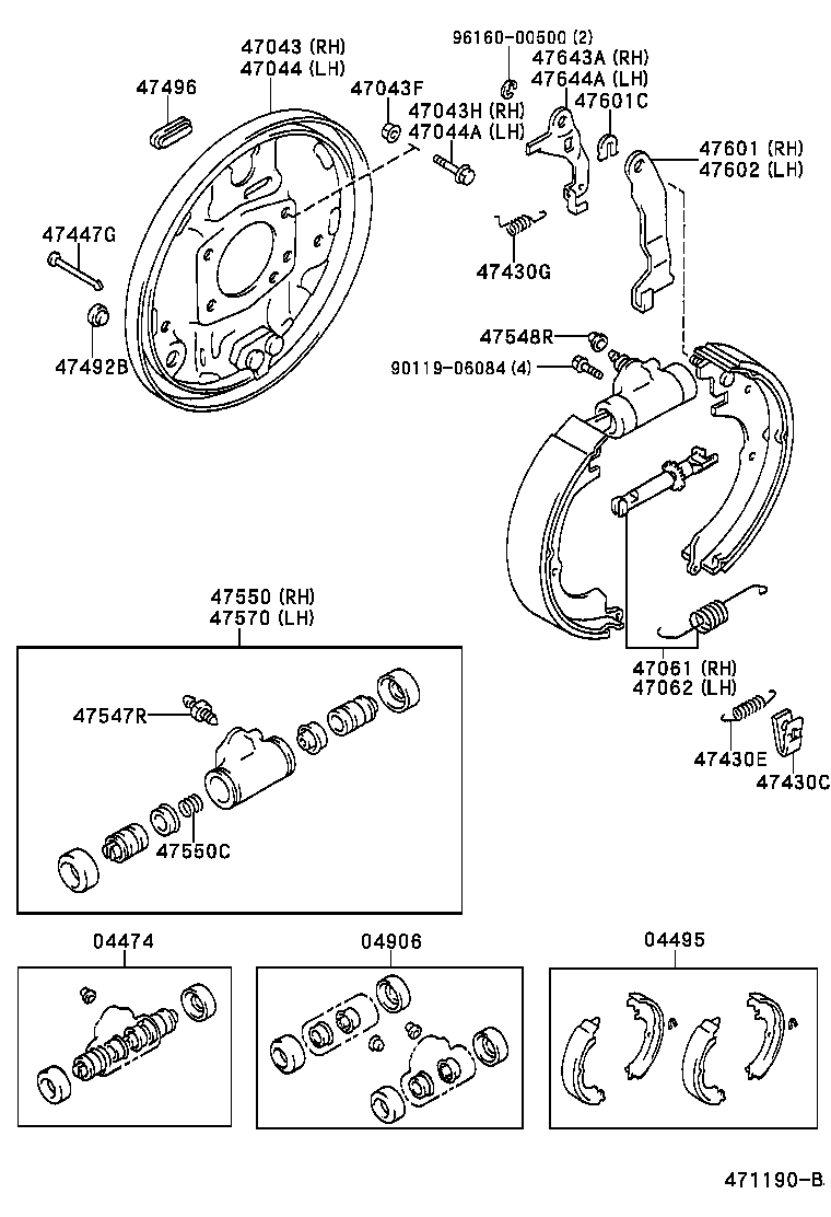  CALDINA |  REAR DRUM BRAKE WHEEL CYLINDER BACKING PLATE