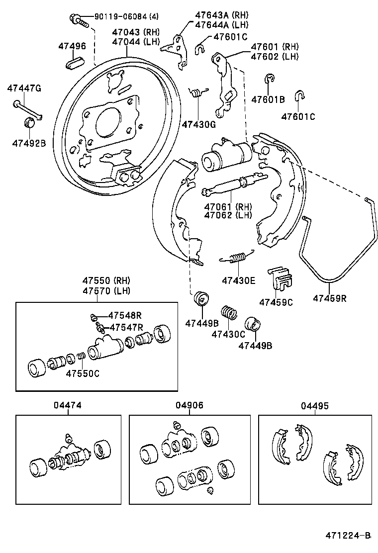  CALDINA |  REAR DRUM BRAKE WHEEL CYLINDER BACKING PLATE