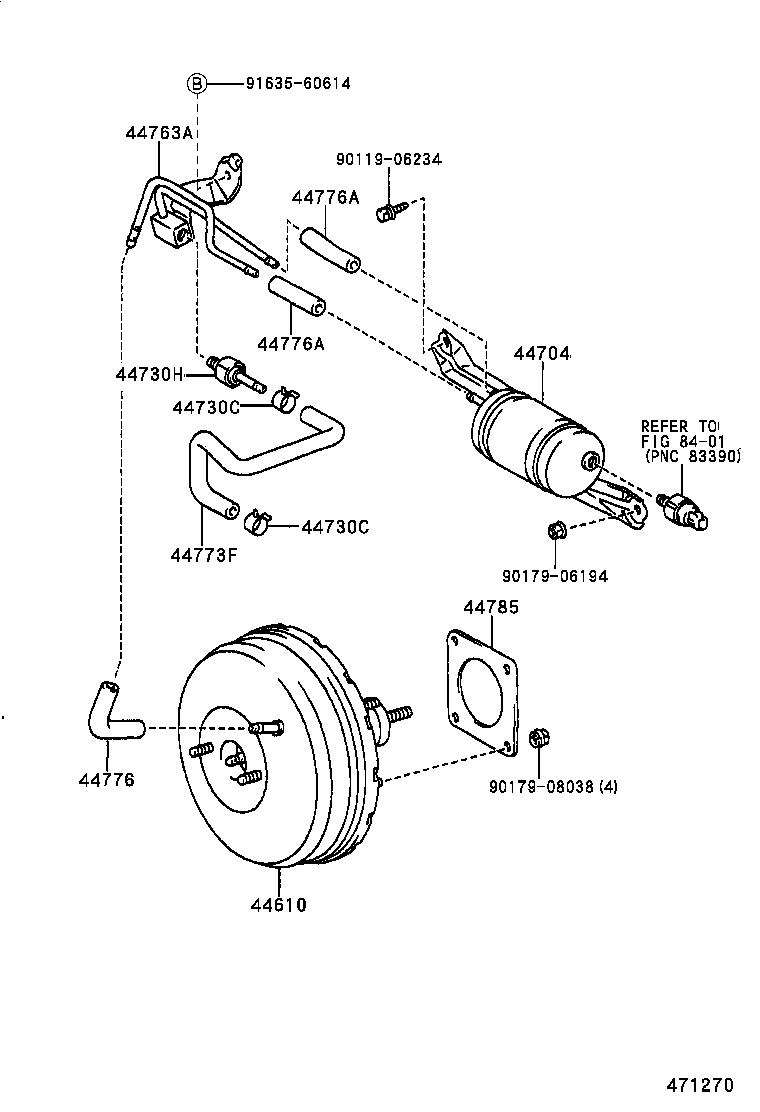  CARINA FF |  BRAKE BOOSTER VACUUM TUBE