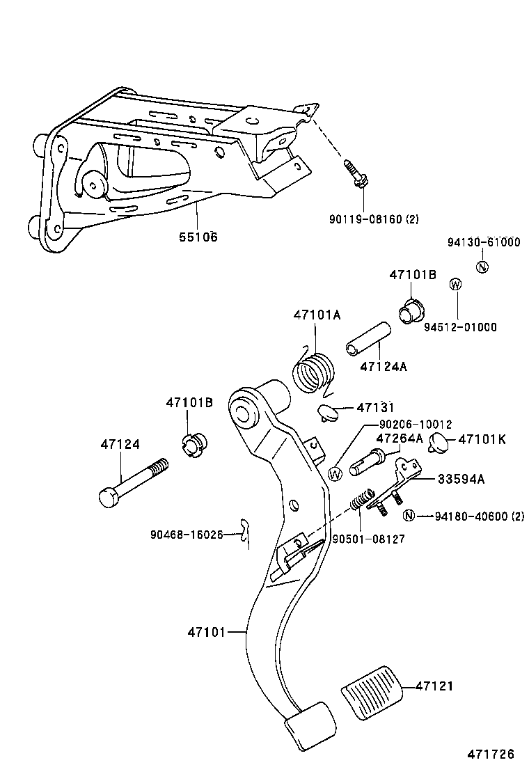  REGIUS TOURING HIACE |  BRAKE PEDAL BRACKET