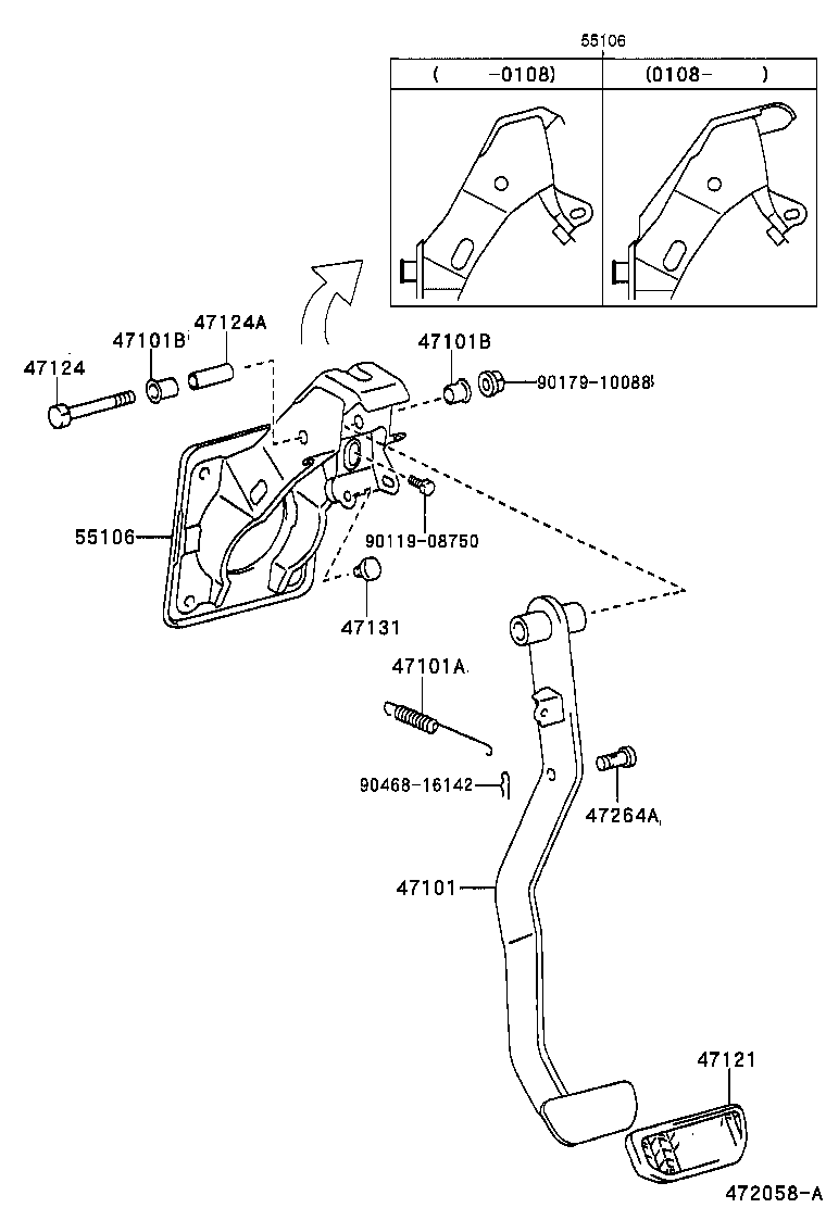  RAV4 J L |  BRAKE PEDAL BRACKET