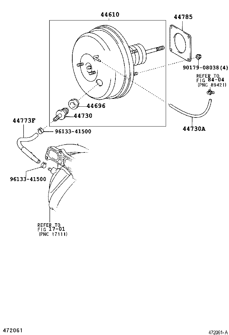  RAV4 J L |  BRAKE BOOSTER VACUUM TUBE