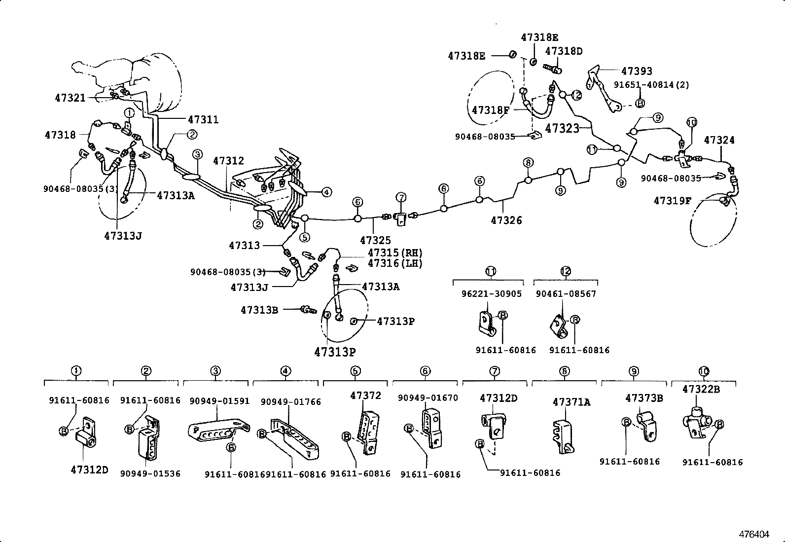  ESTIMA EMINA LUCIDA |  BRAKE TUBE CLAMP