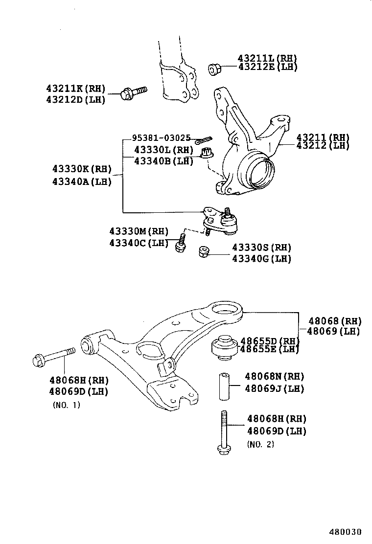  CARINA FF |  FRONT AXLE ARM STEERING KNUCKLE
