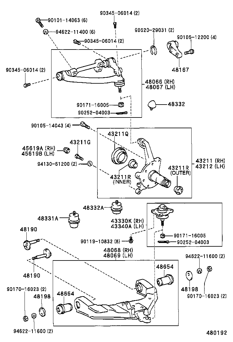  REGIUS TOURING HIACE |  FRONT AXLE ARM STEERING KNUCKLE