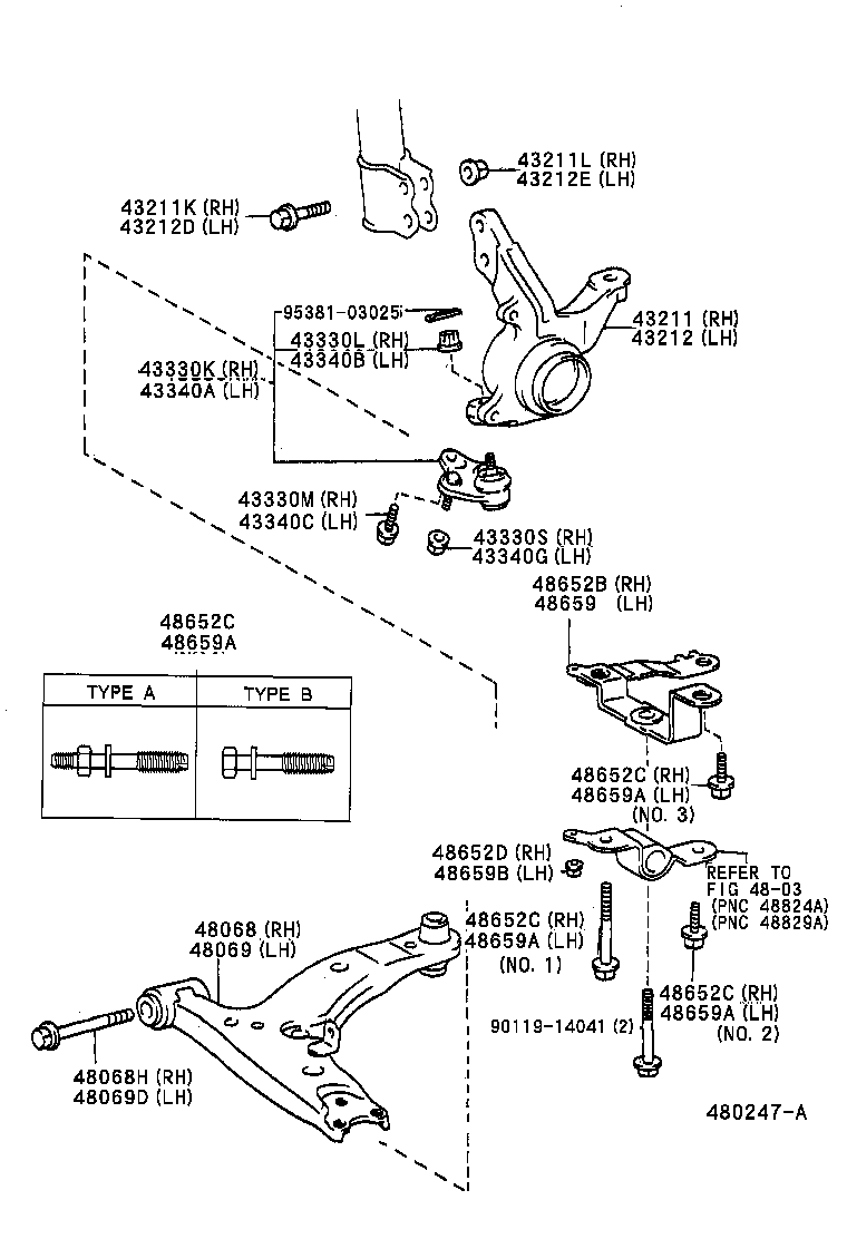  LEVIN TRUENO |  FRONT AXLE ARM STEERING KNUCKLE
