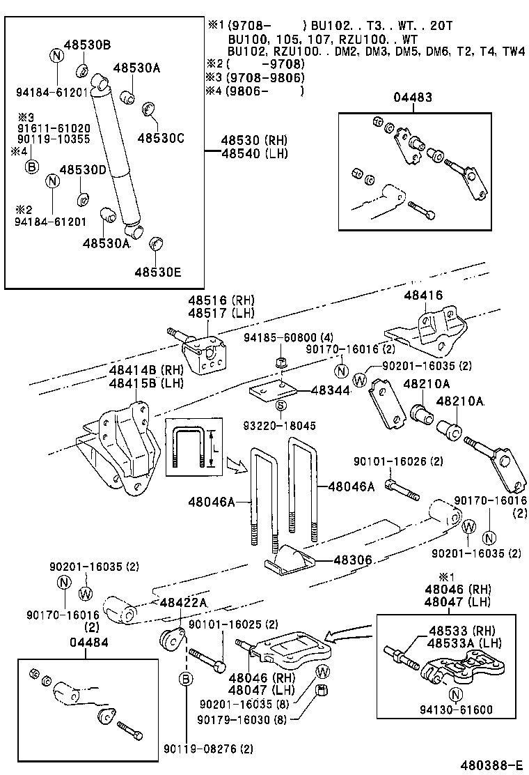  DYNA 200 TOYOACE G25 |  REAR SPRING SHOCK ABSORBER