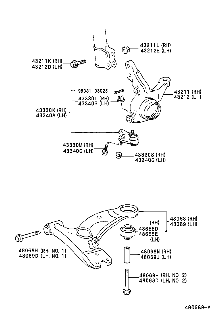  CALDINA |  FRONT AXLE ARM STEERING KNUCKLE