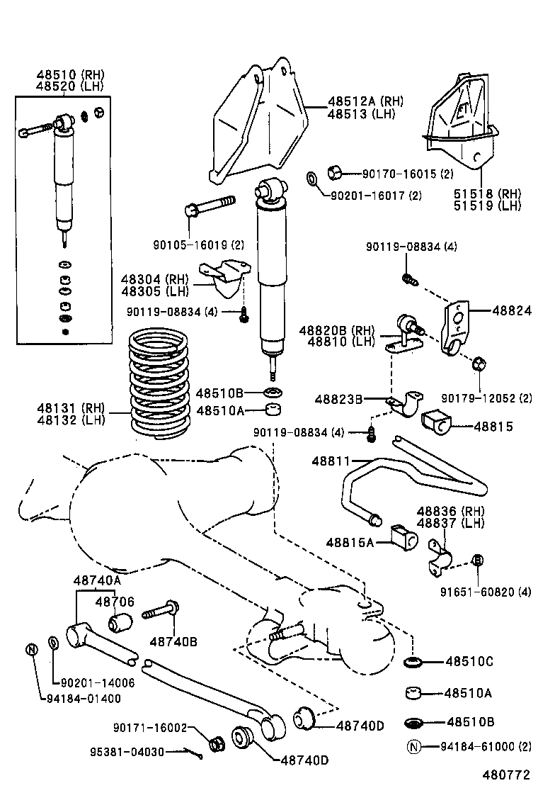  LAND CRUISER S T H T |  FRONT SPRING SHOCK ABSORBER