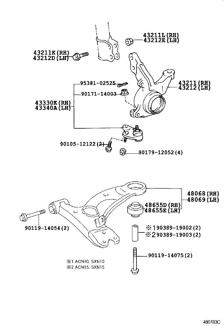  NADIA |  FRONT AXLE ARM STEERING KNUCKLE