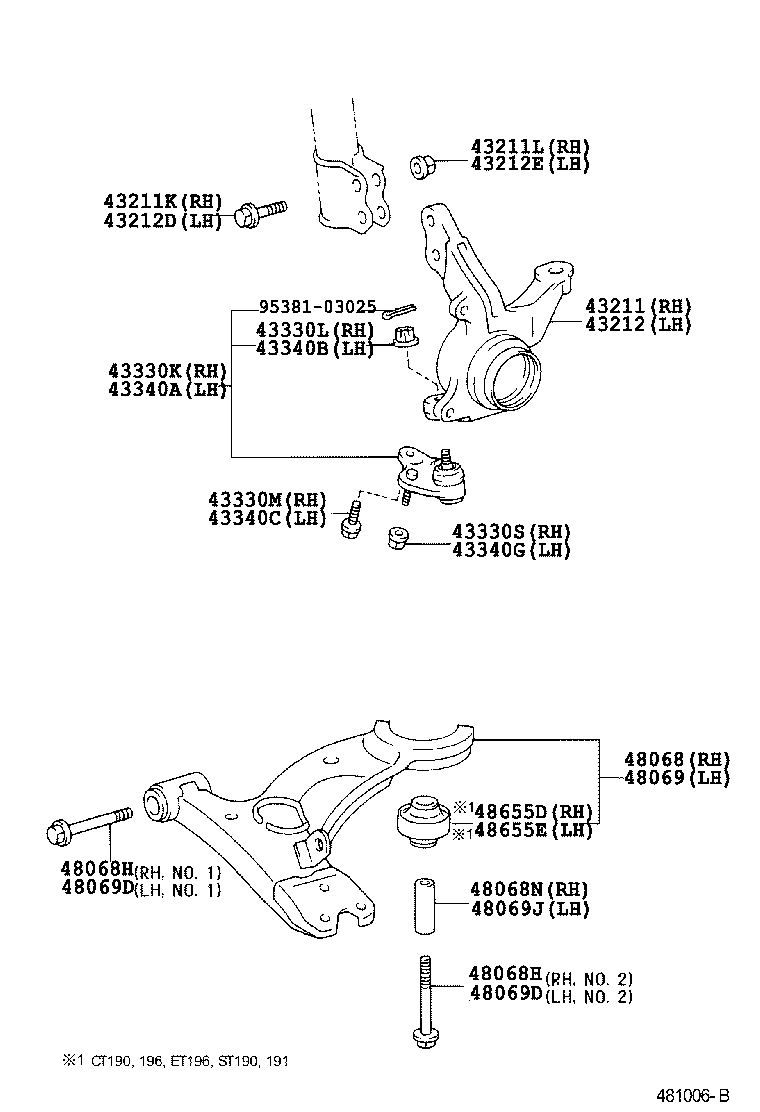  CALDINA |  FRONT AXLE ARM STEERING KNUCKLE