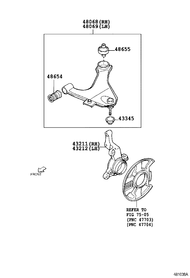  CAMI |  FRONT AXLE ARM STEERING KNUCKLE