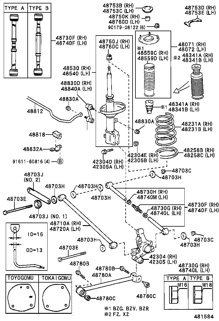  LEVIN TRUENO |  REAR SPRING SHOCK ABSORBER