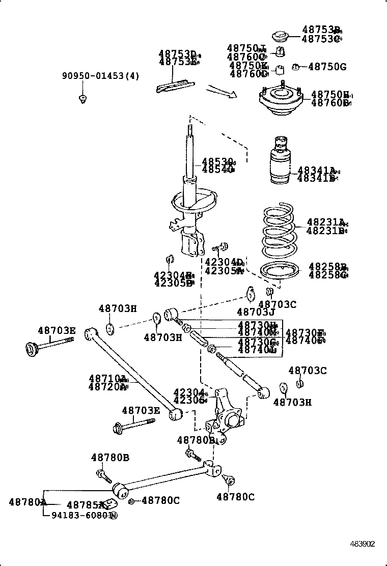  CALDINA |  REAR SPRING SHOCK ABSORBER