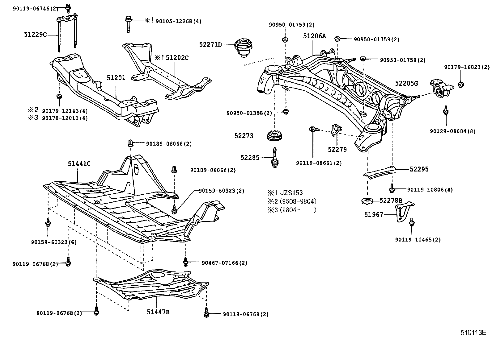 CROWN CROWN MAJESTA | SUSPENSION CROSSMEMBER UNDER COVER