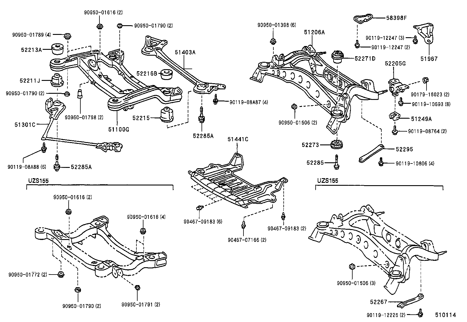  CROWN CROWN MAJESTA |  SUSPENSION CROSSMEMBER UNDER COVER