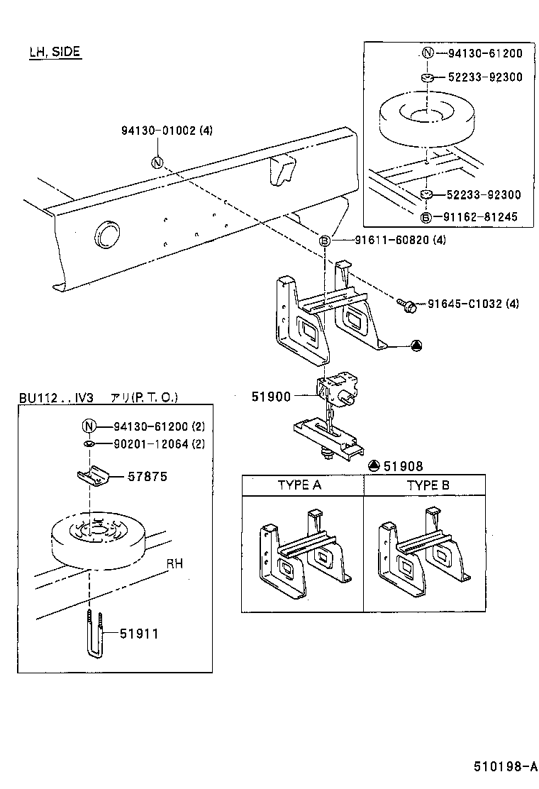  DYNA 200 TOYOACE G25 |  SPARE WHEEL CARRIER