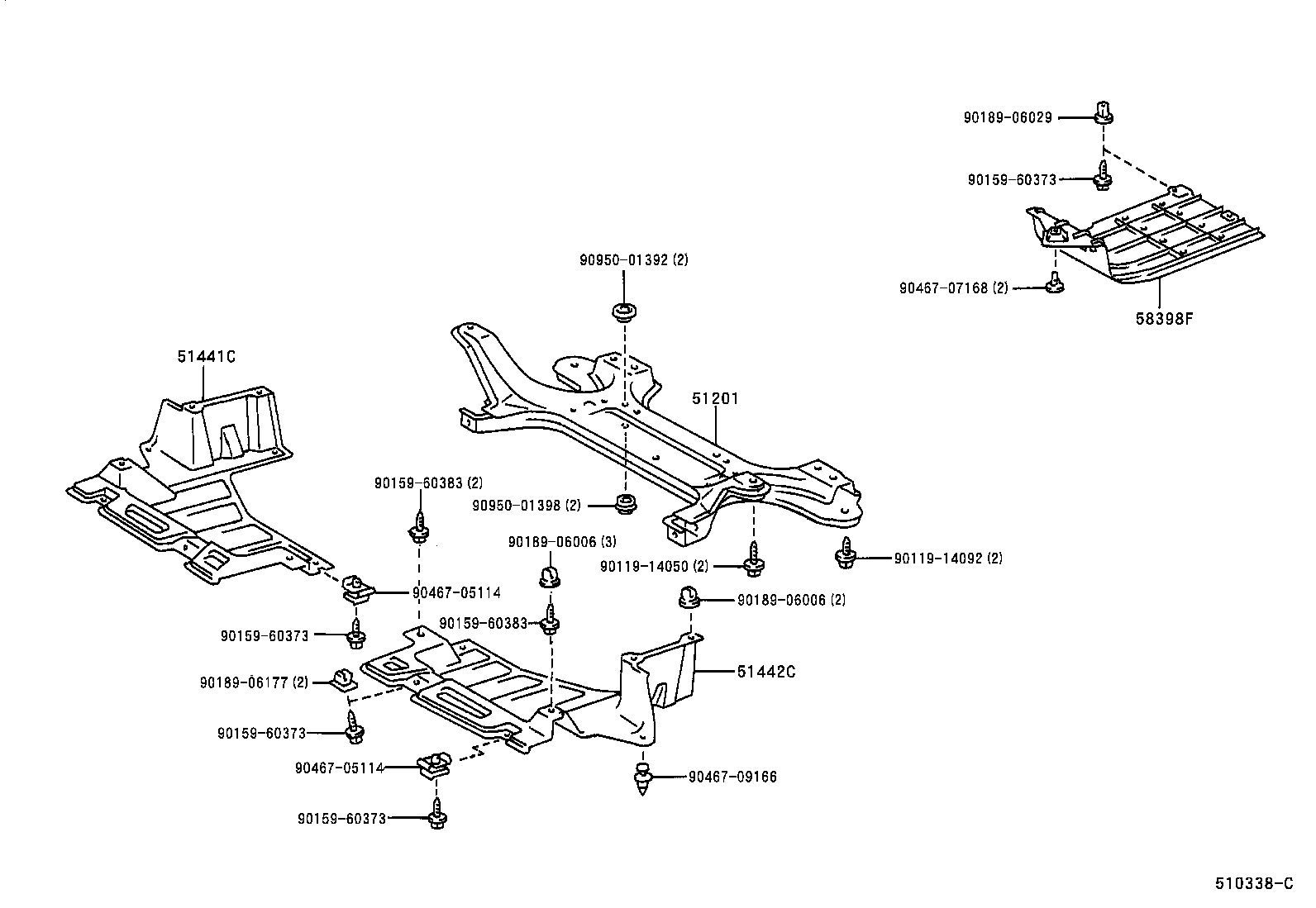  PRIUS |  SUSPENSION CROSSMEMBER UNDER COVER