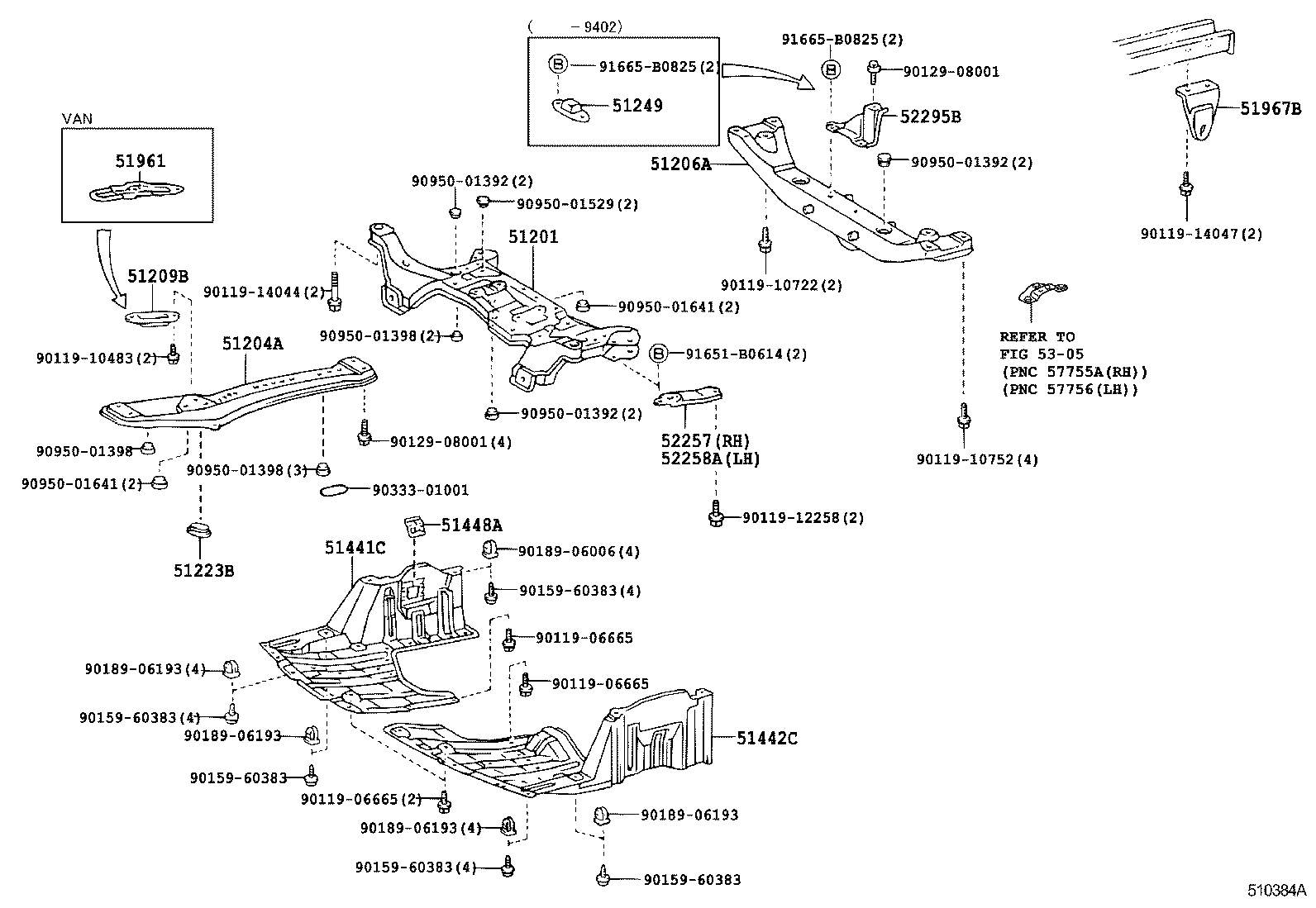 CALDINA | SUSPENSION CROSSMEMBER UNDER COVER