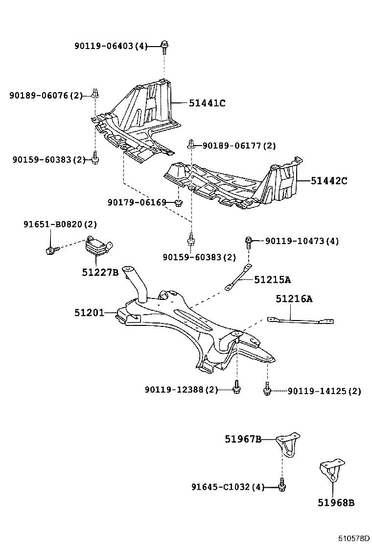  PLATZ |  SUSPENSION CROSSMEMBER UNDER COVER