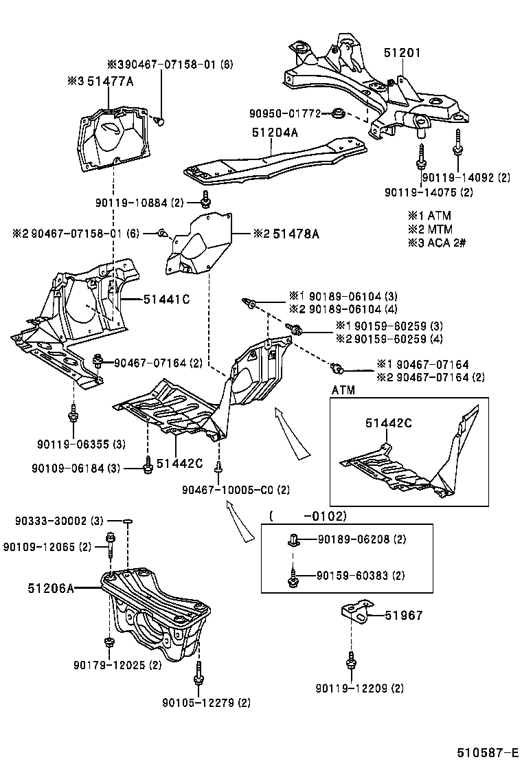  RAV4 J L |  SUSPENSION CROSSMEMBER UNDER COVER