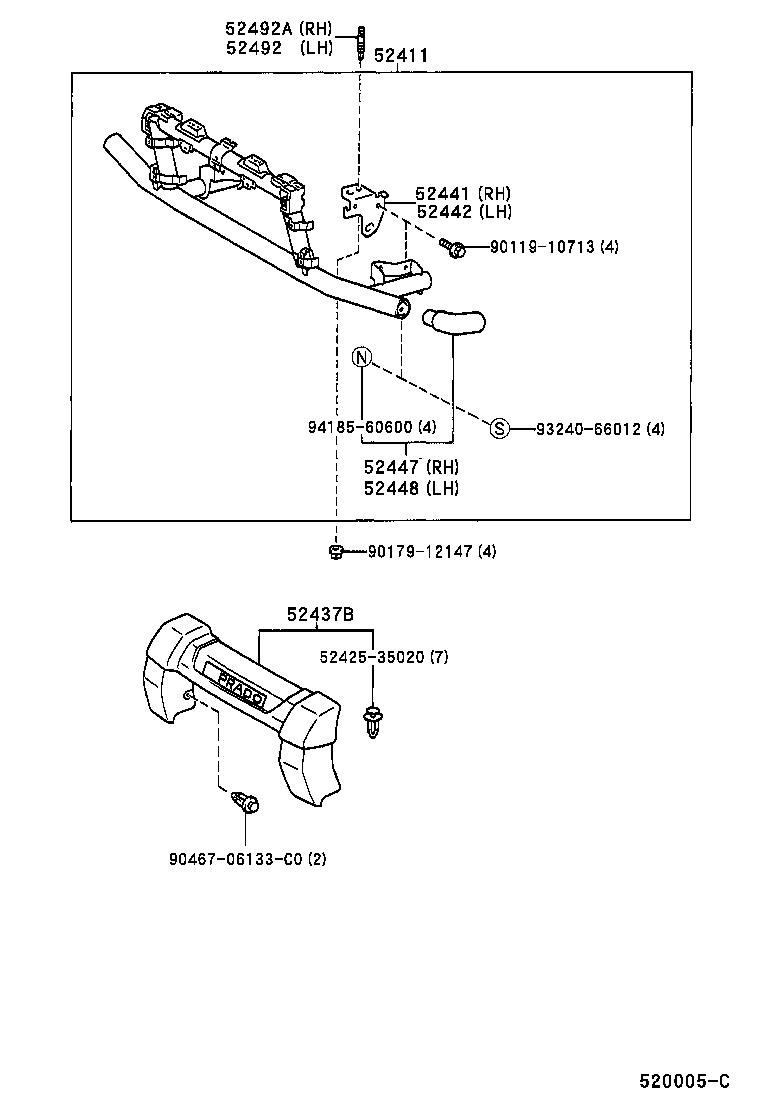  LAND CRUISER PRADO |  FRONT BUMPER BUMPER STAY