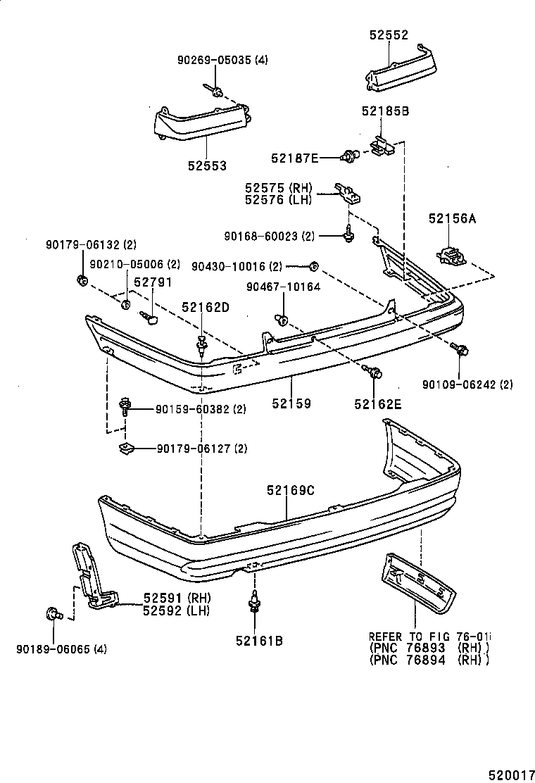  CARINA FF |  REAR BUMPER BUMPER STAY