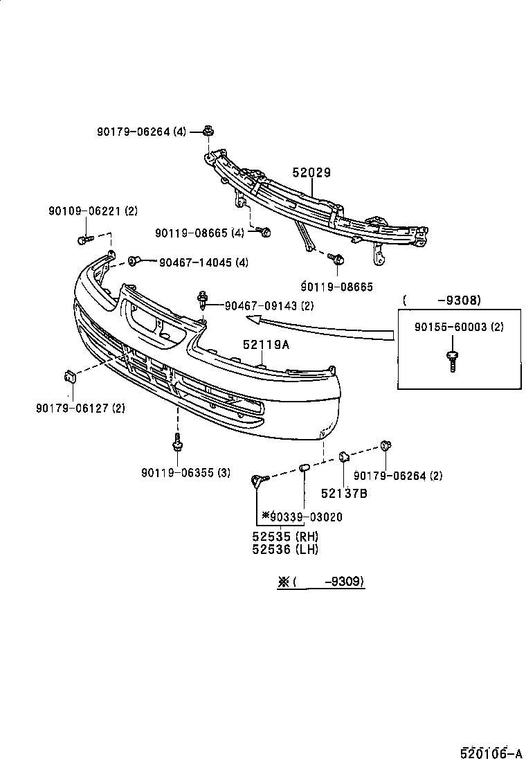  LVN CRE TRN MRN |  FRONT BUMPER BUMPER STAY