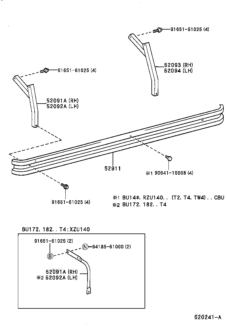  DYNA 200 TOYOACE G25 |  SIDE BUMPER BUMPER STAY