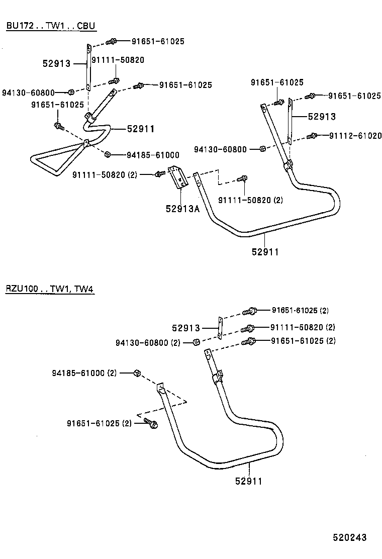  DYNA 200 TOYOACE G25 |  SIDE BUMPER BUMPER STAY