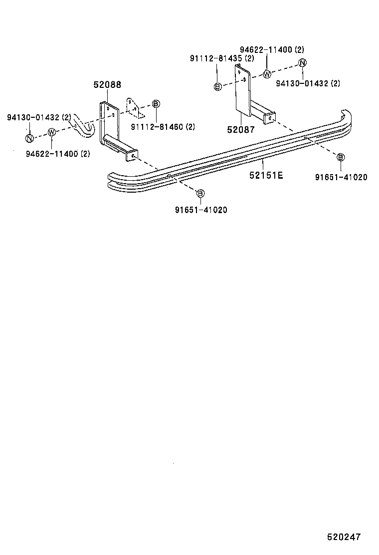  DYNA 200 TOYOACE G25 |  REAR BUMPER BUMPER STAY