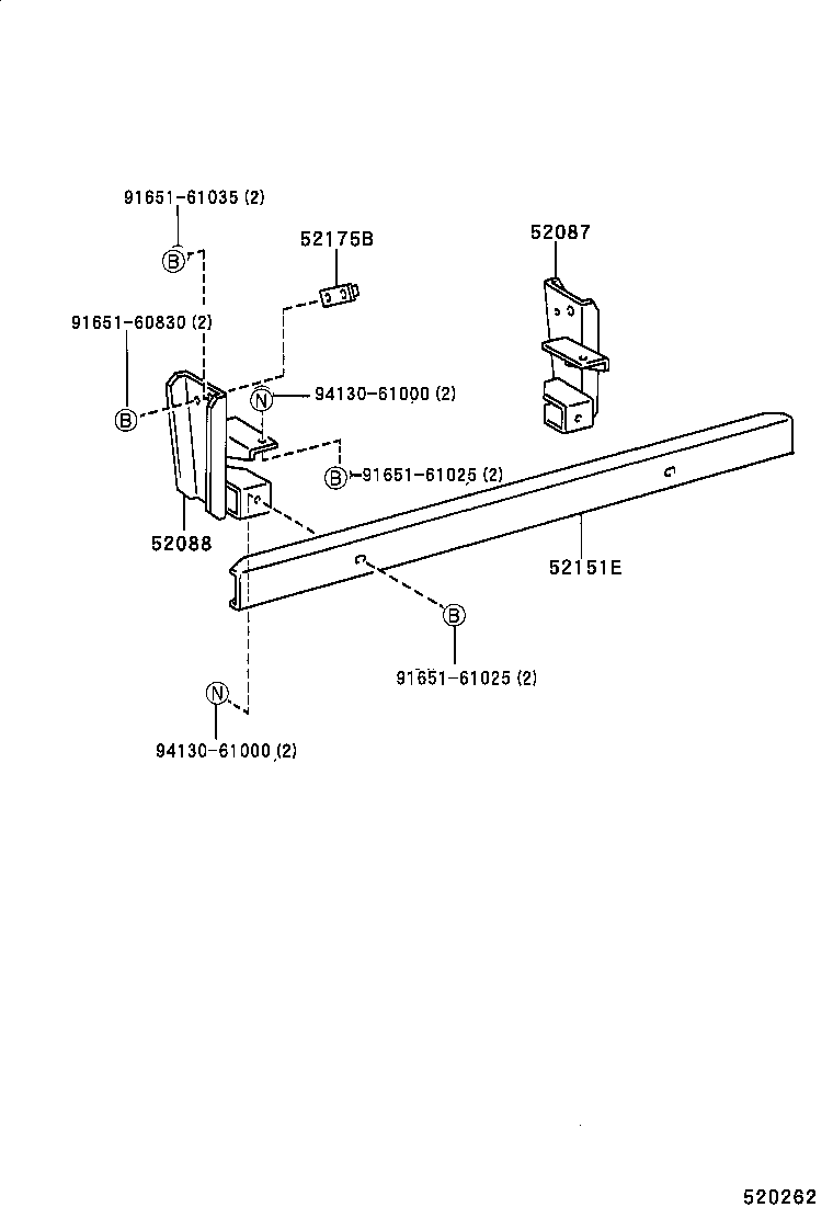  DYNA 200 TOYOACE G25 |  REAR BUMPER BUMPER STAY