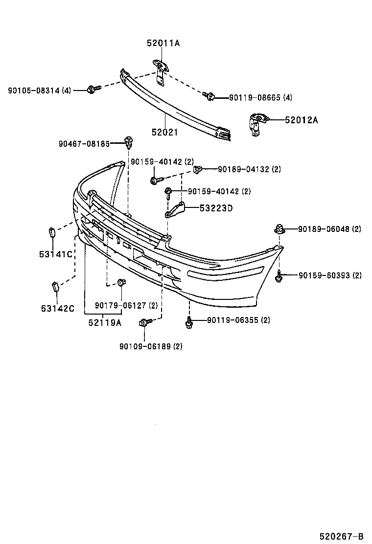  STARLET |  FRONT BUMPER BUMPER STAY