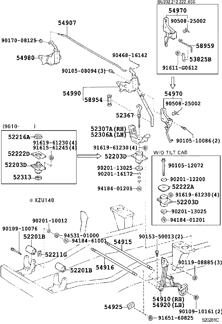  DYNA 200 TOYOACE G25 |  CAB MOUNTING BODY MOUNTING