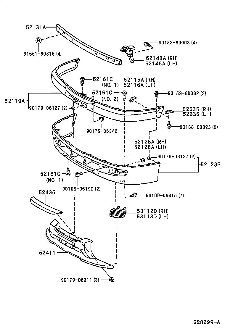  CALDINA |  FRONT BUMPER BUMPER STAY