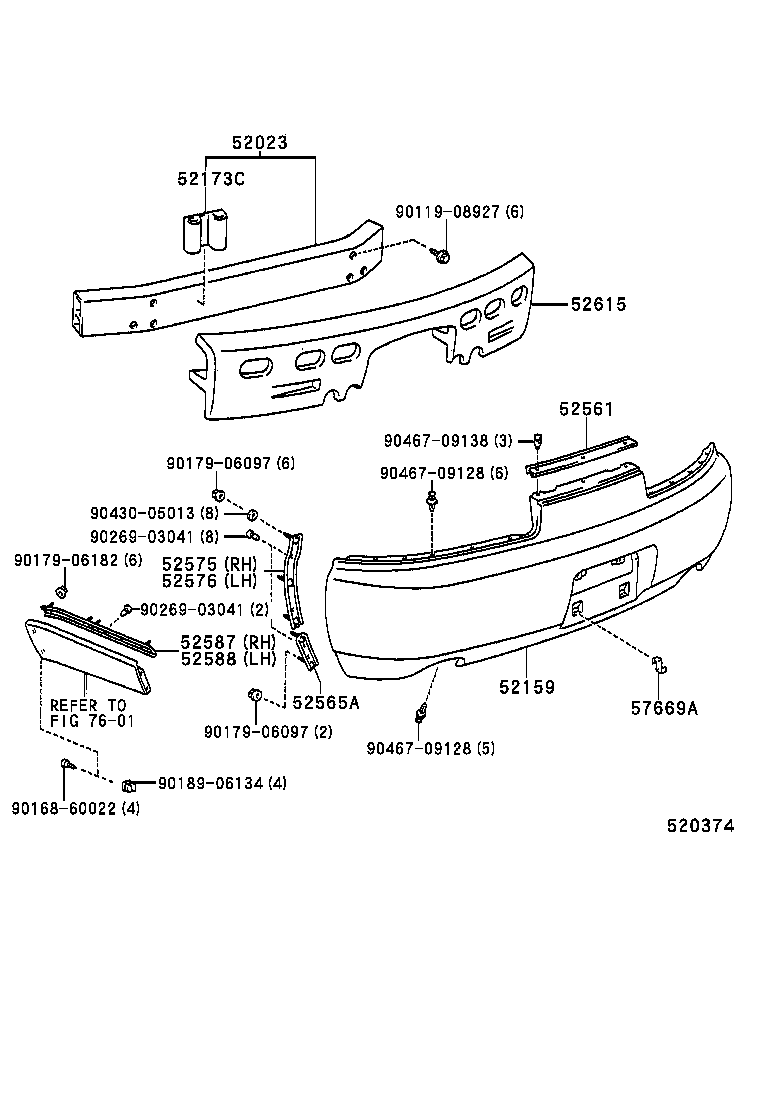  SOARER |  REAR BUMPER BUMPER STAY