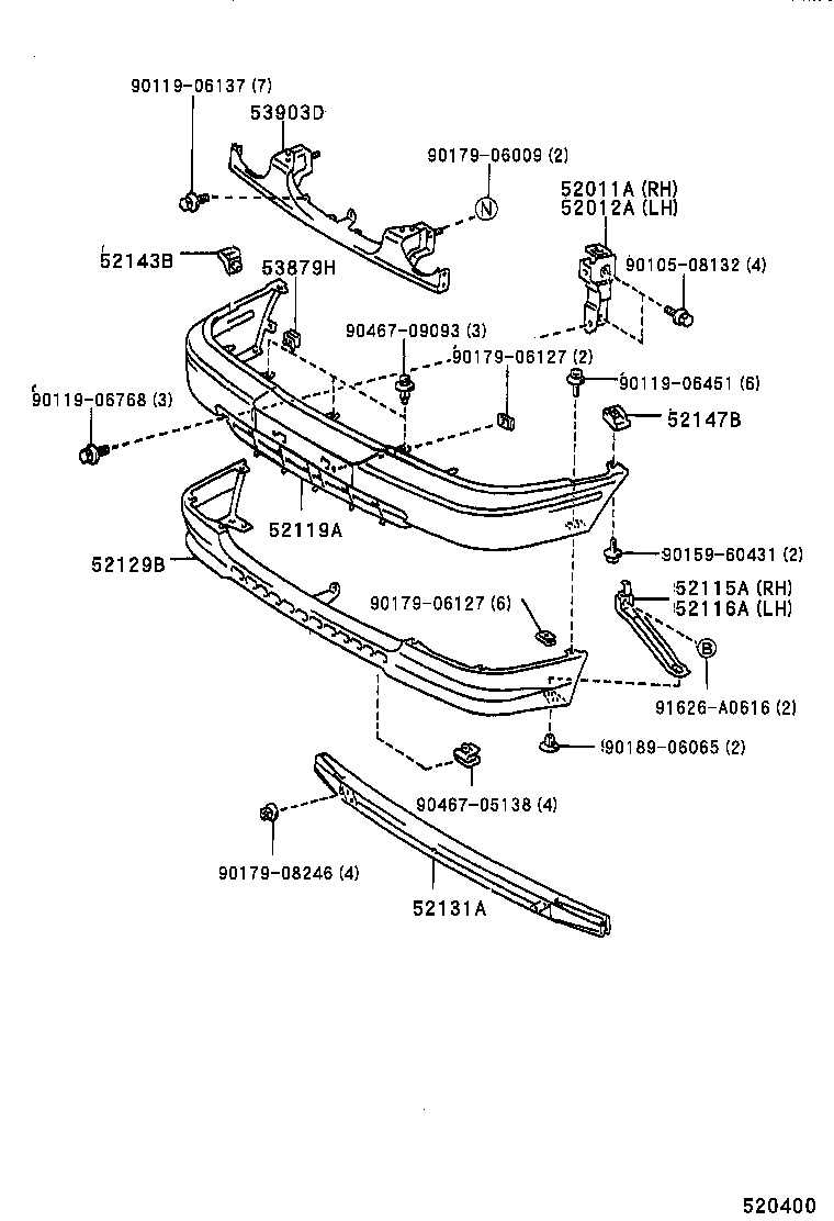  SPRINTER CARIB |  FRONT BUMPER BUMPER STAY